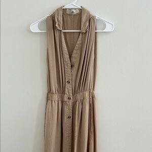 Thread & Supply Tan Sundress with Cowl Neck for Casual Work